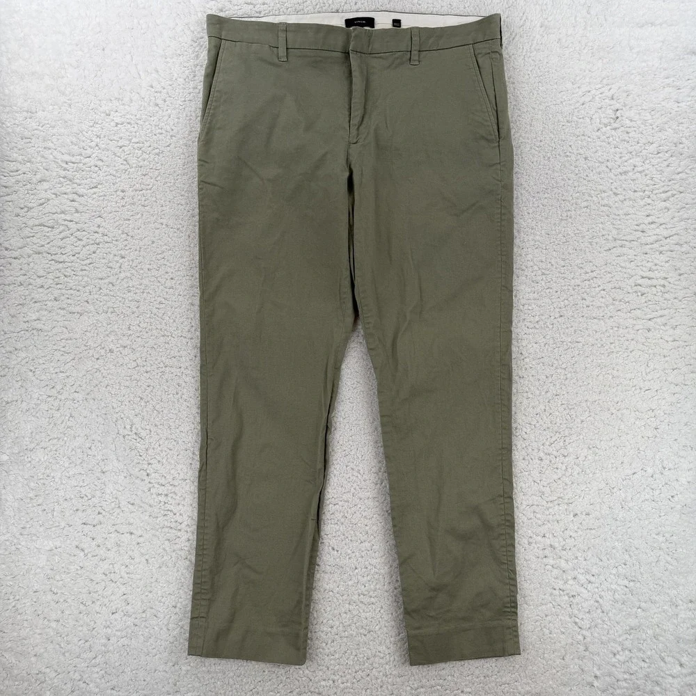 Vince Griffith Slim Fit Chino Pants Mens 38x31 Green Stretch M8153-2540